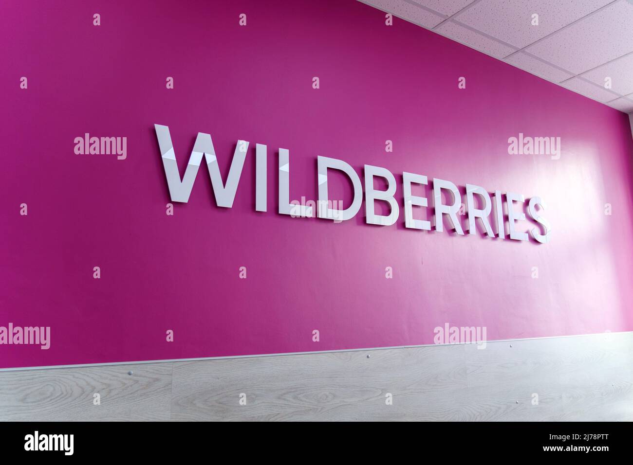 Moscow, Russia. 15th Mar, 2023. A Wildberries logo seen in one of