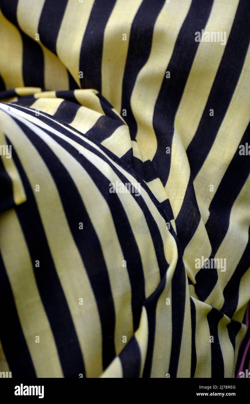 folds of striped fabric Stock Photo