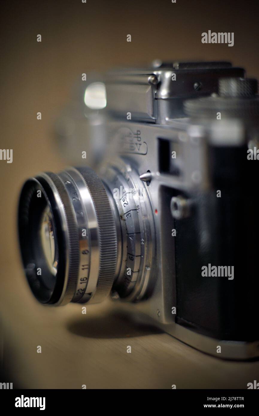 vintage ukrainian kiev 35 mm film rangefinder camera Stock Photo