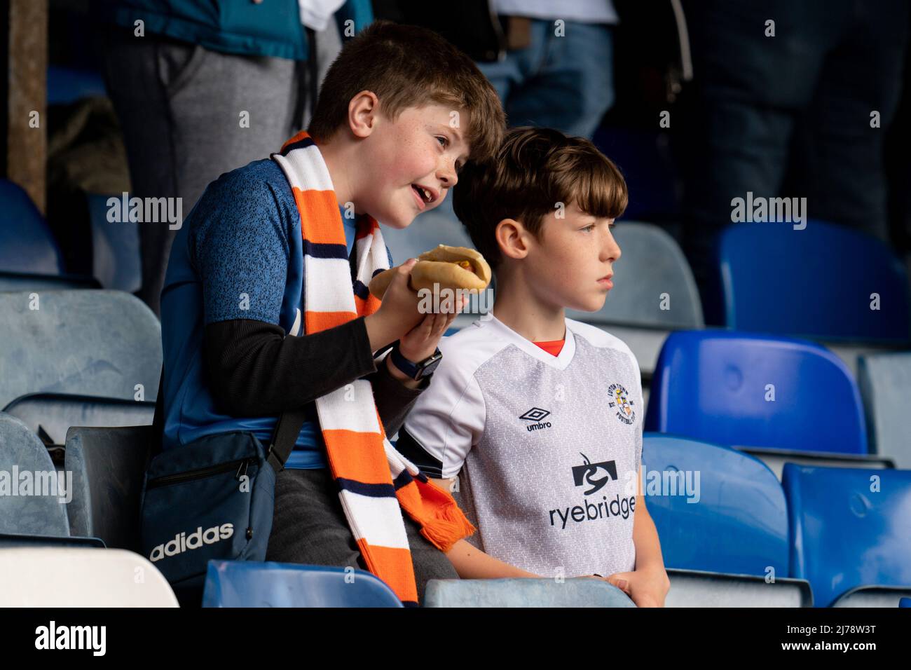 Lutton Fans Luton fans hoping for a win Stock Photo - Alamy