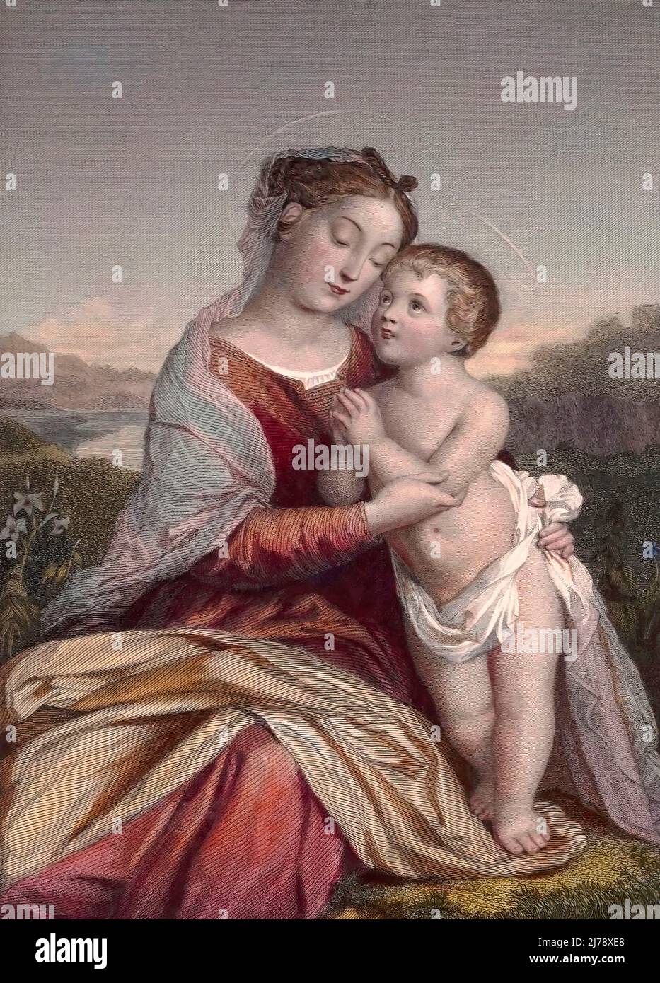 Child Jesus with Virgin Mary Stock Photo