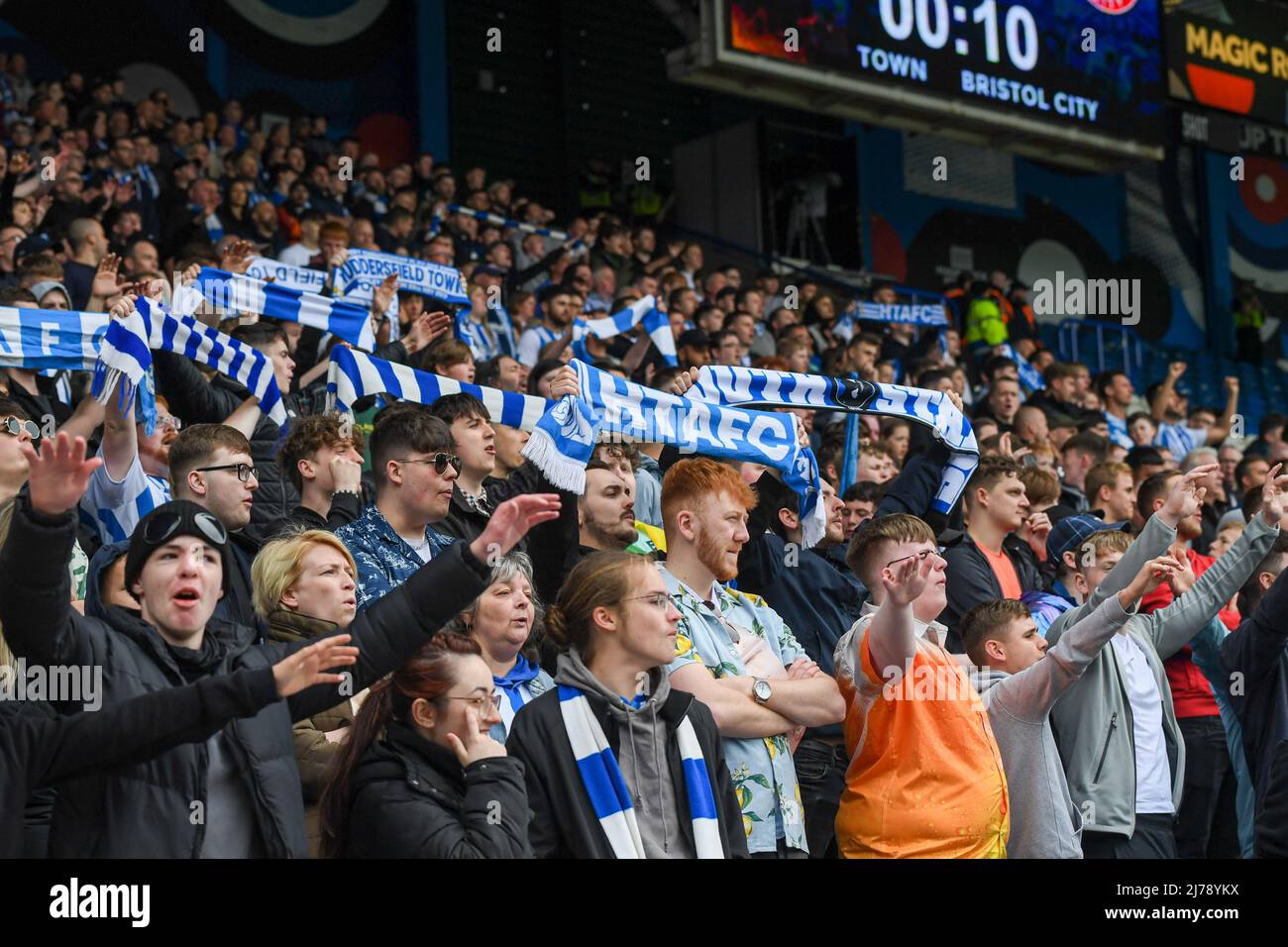 The Huddersfield Town fans show their support Stock Photo Alamy