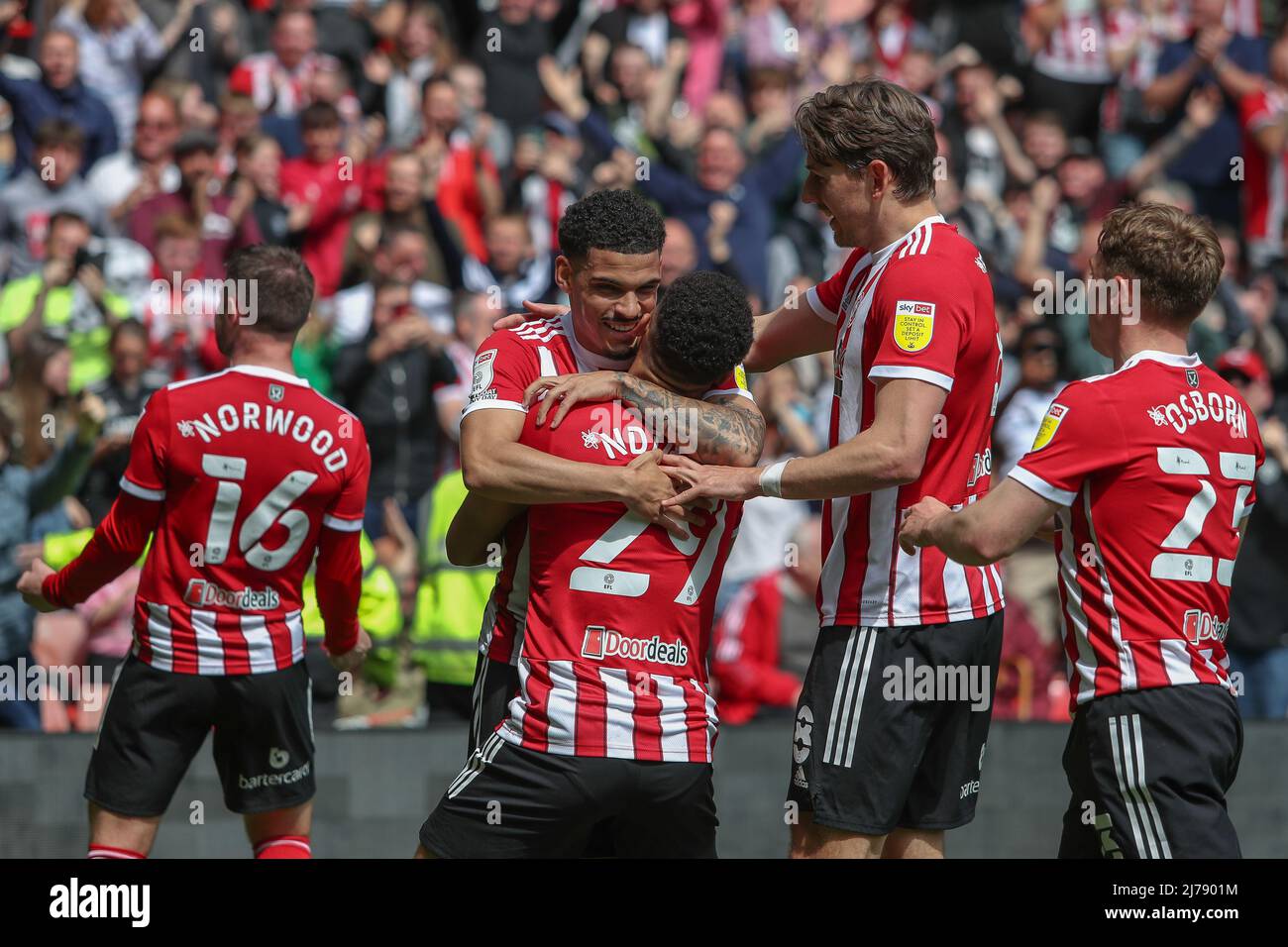 Iliman Ndiaye 29 Of Sheffield United Celebrates His Goal With Morgan