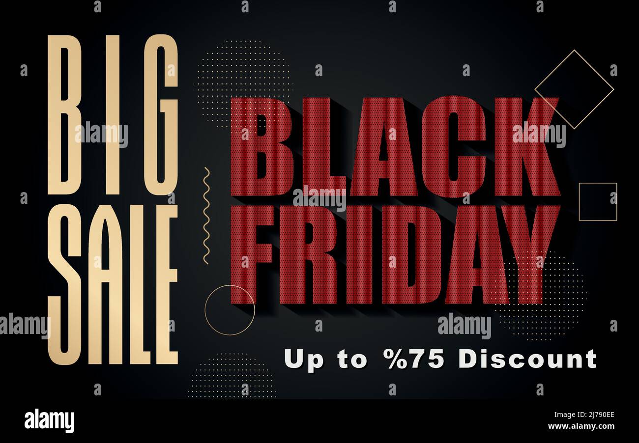 Simple BlackFriday typography design. Stock Vector