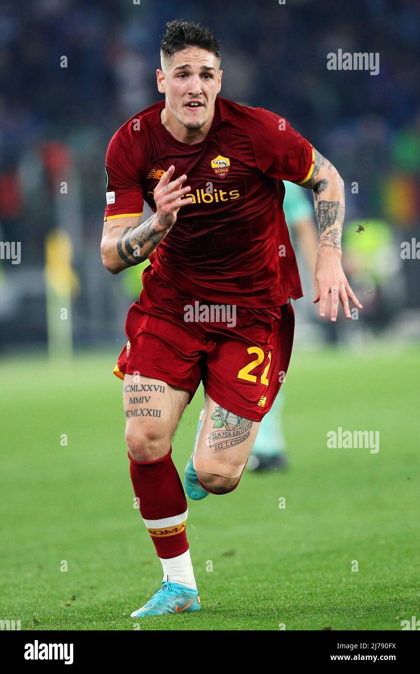 Nicolo' Zaniolo of Roma in action during the UEFA Conference