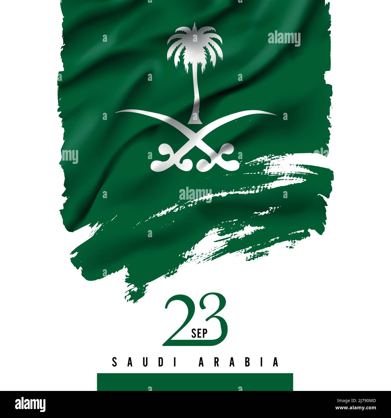 Saudi flag, a national day of Saudi Arabia. Stock Vector