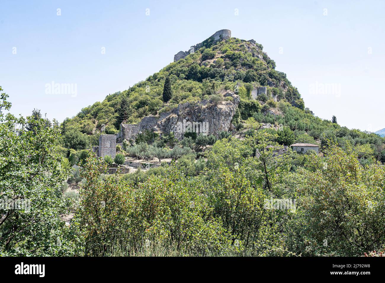 Mystras hill at Sparta, Peloponnese, Greece Stock Photo