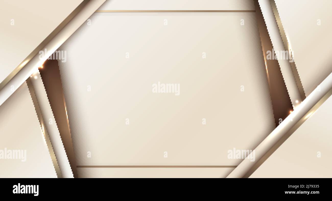 3D modern luxury template design white stripes and golden glitter line ...