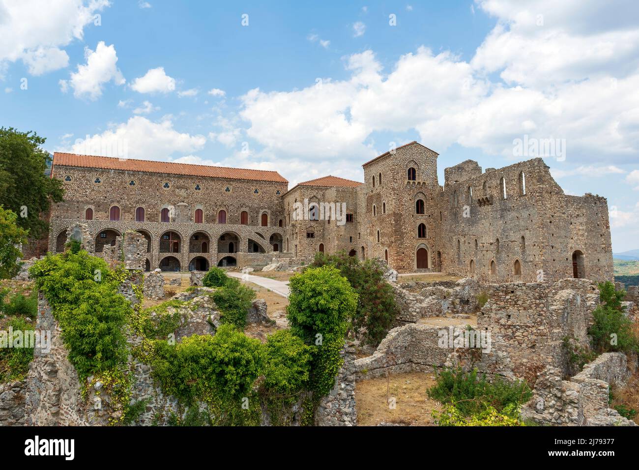 the-palace-of-the-despots-at-the-upper-town-of-mystras-greece-stock