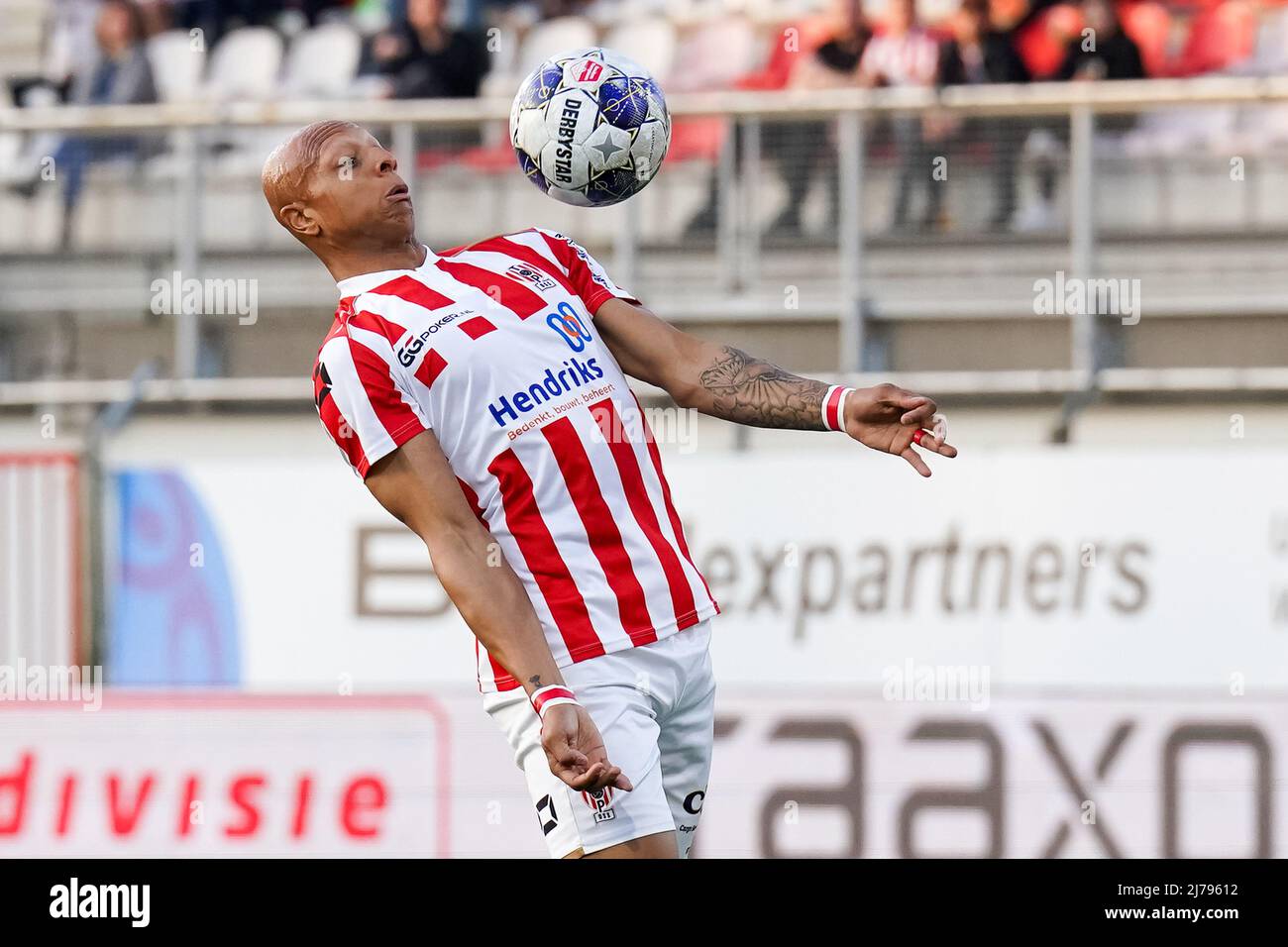 OSS, NETHERLANDS MAY 6 Kay Tejan of TOP Oss controls the ball during the Dutch