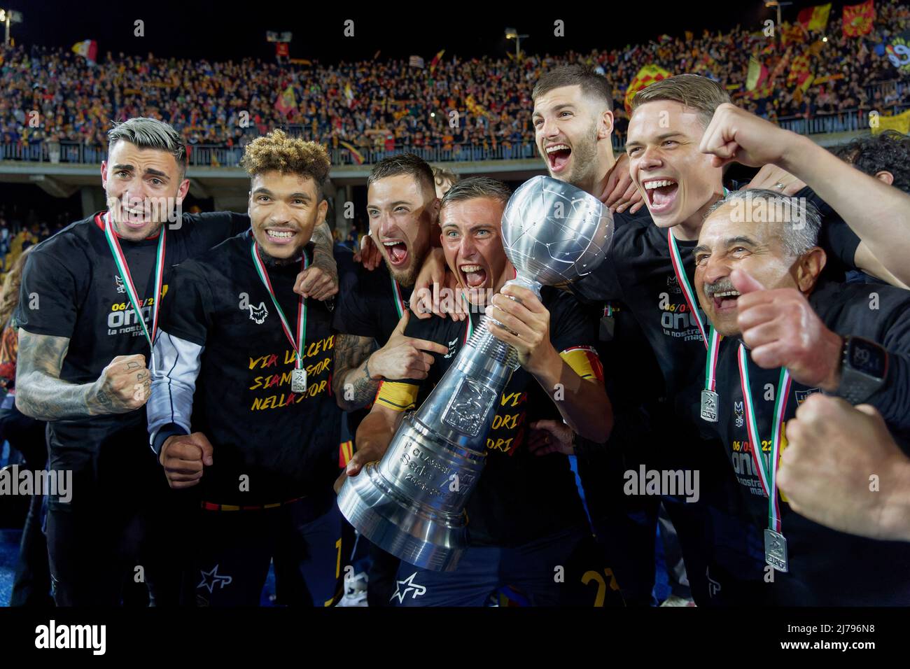 John Bjorkengren (US Lecce) celebrates for the championship