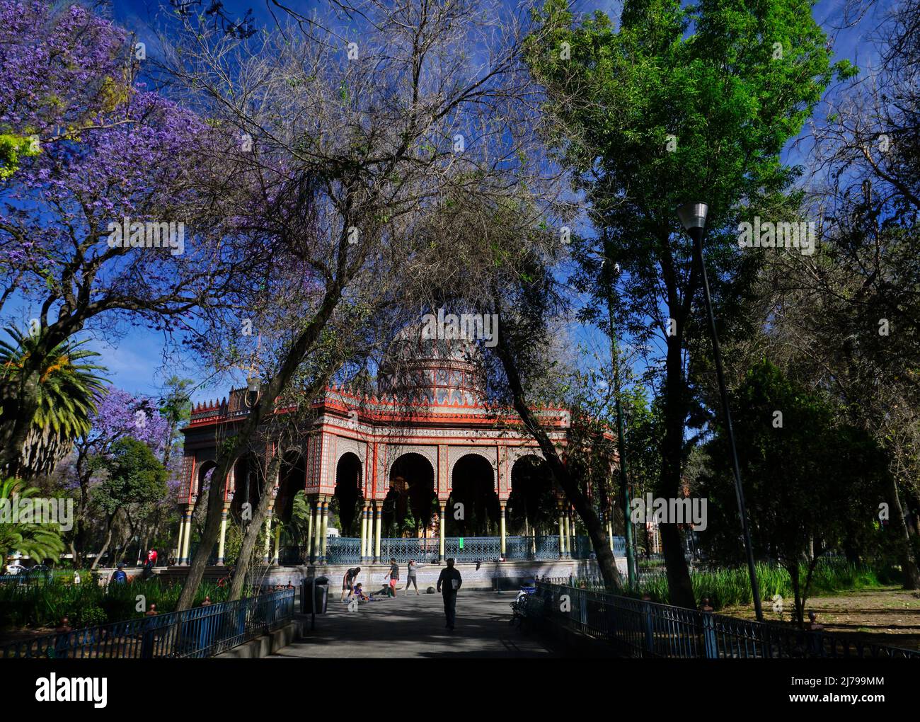 El Kiosco Morisco de Santa María la Ribera in Alameda de Santa Maria park, Mexico City, Mexico Stock Photo