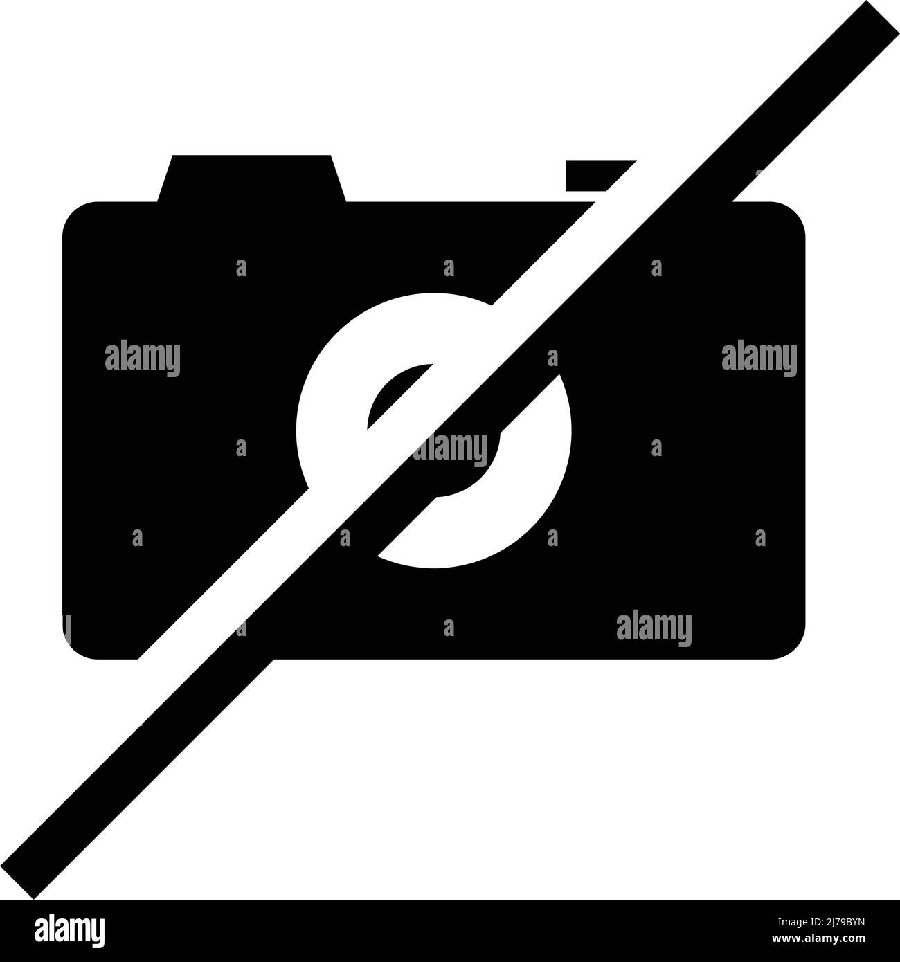 Camera icon that can not be taken. No spy camera. Editable vector. Stock Vector