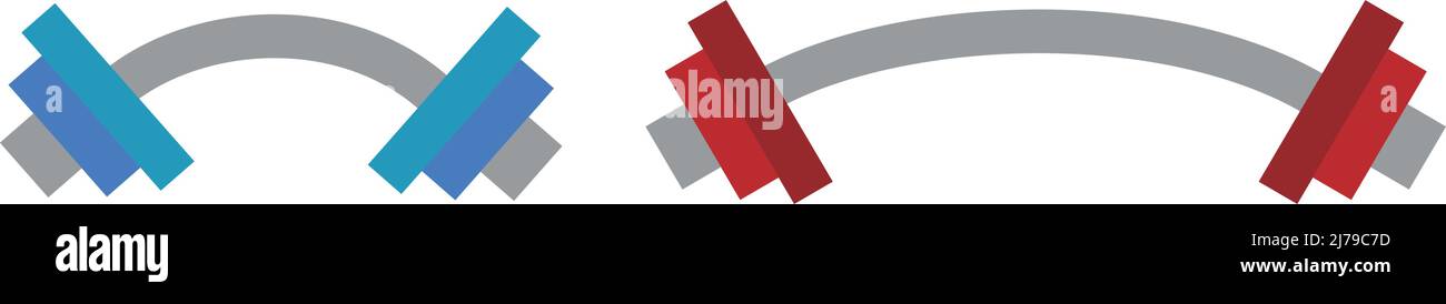 Twisted dumbbell icon. Barbell icon. Strength training. Editable vector ...