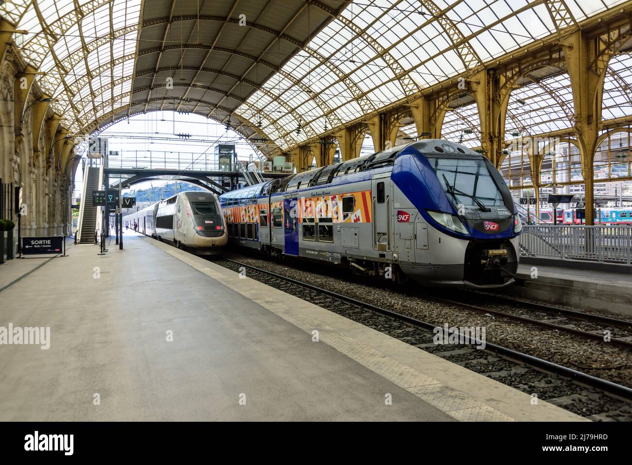 Nizza, Bahnhof Gare de Thiers // Nice, Train Station Gare de Thiers Stock Photo