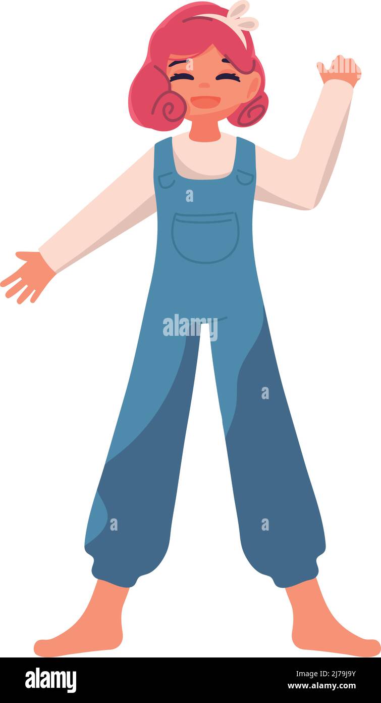 cute girl waving hand Stock Vector Image & Art - Alamy