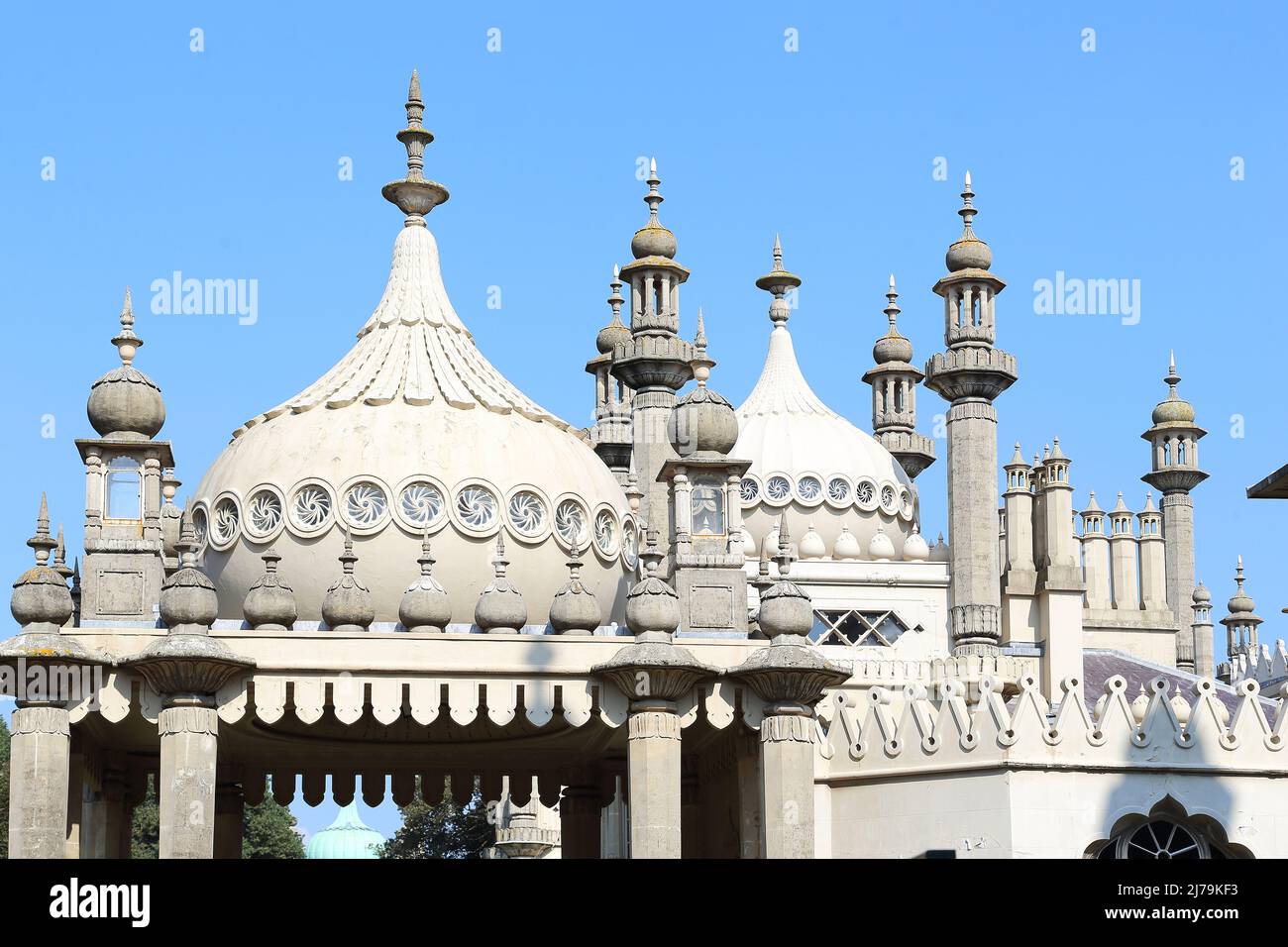 BRIGHTON, GREAT BRITAIN - SEPTEMBER 16, 2014: These domes are a vivid fragment of the Royal Pavilion, built in an unusual Indo-Saracen style in the ea Stock Photo