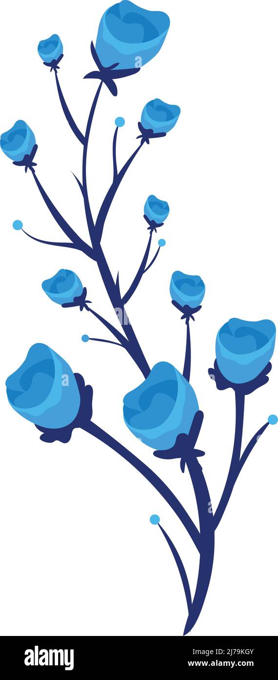 Silver blue flowers Stock Vector Images - Alamy