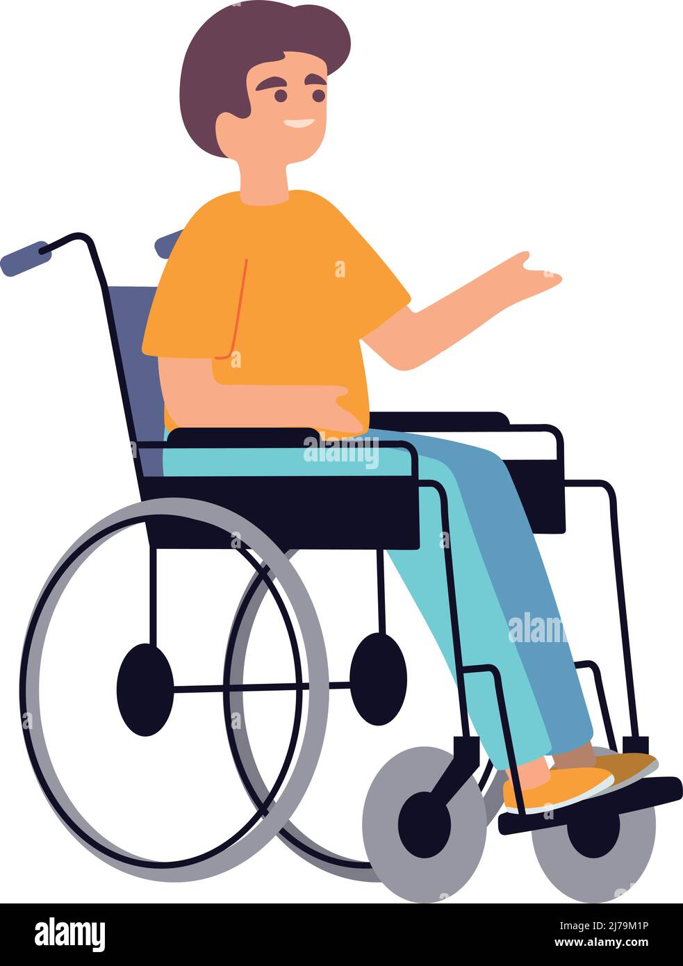 disabled guy in wheelchair Stock Vector Image & Art - Alamy