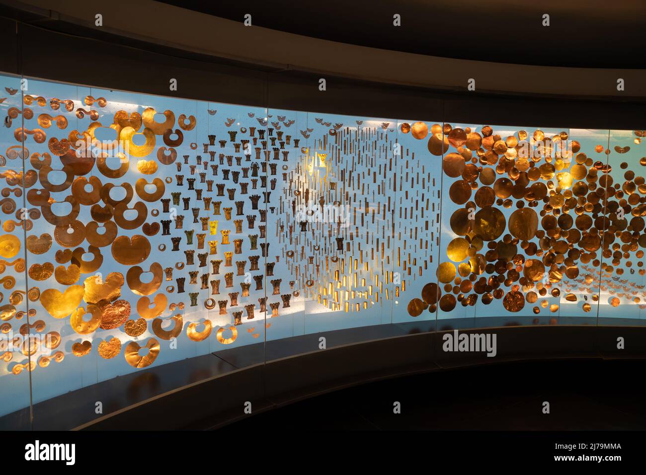 Bogota, Colombia, gold museum, May 5, 2022. the beautiful gold room. Stock Photo