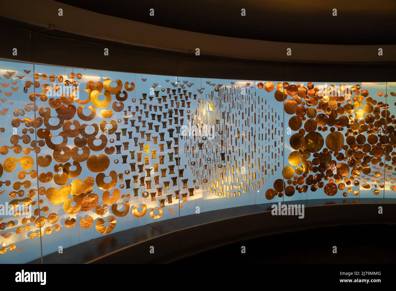 Bogota, Colombia, gold museum, May 5, 2022. the beautiful gold room. Stock Photo
