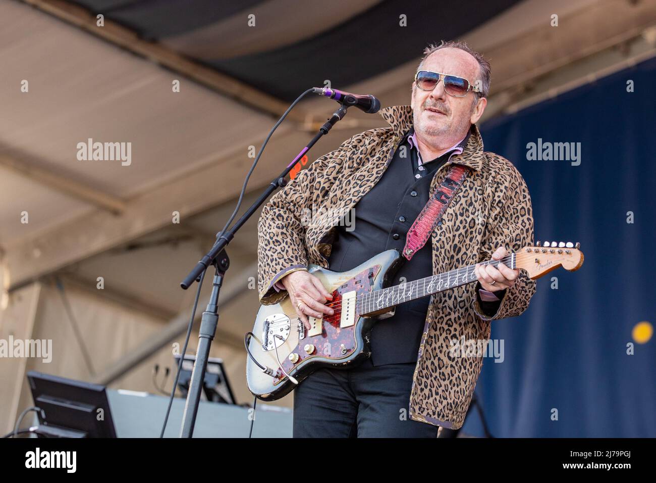 Elvis Costello during New Orleans Jazz & Heritage Festival on May 6
