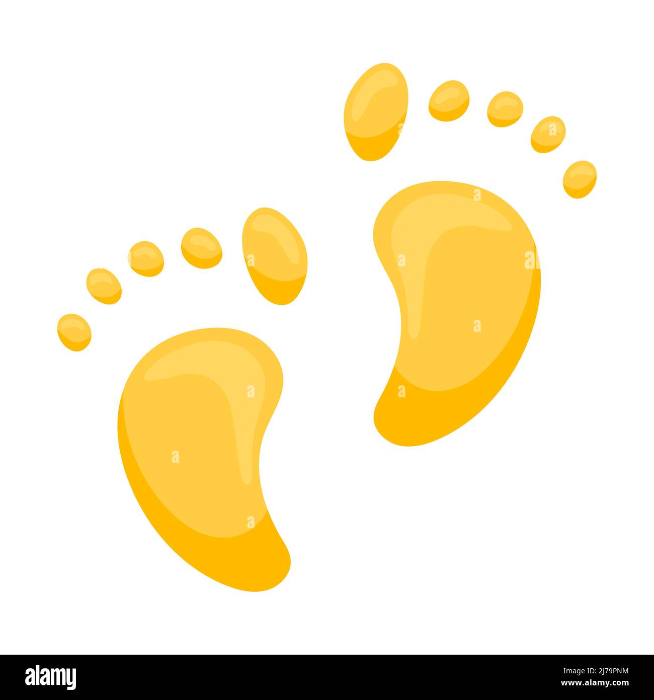 Footprints of human feet with fingers. Abstract footprints. Vector illustration in a flat cartoon style isolated on a white background Stock Vector