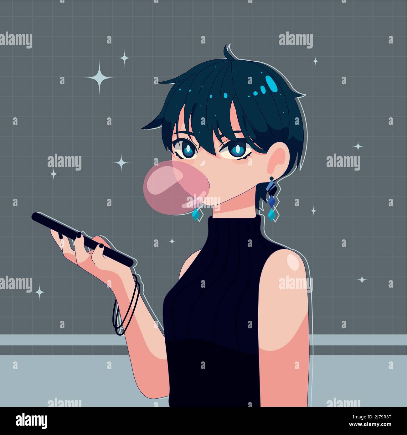 Bubble Gum(Anime Girl) Products from VlajnicDesign