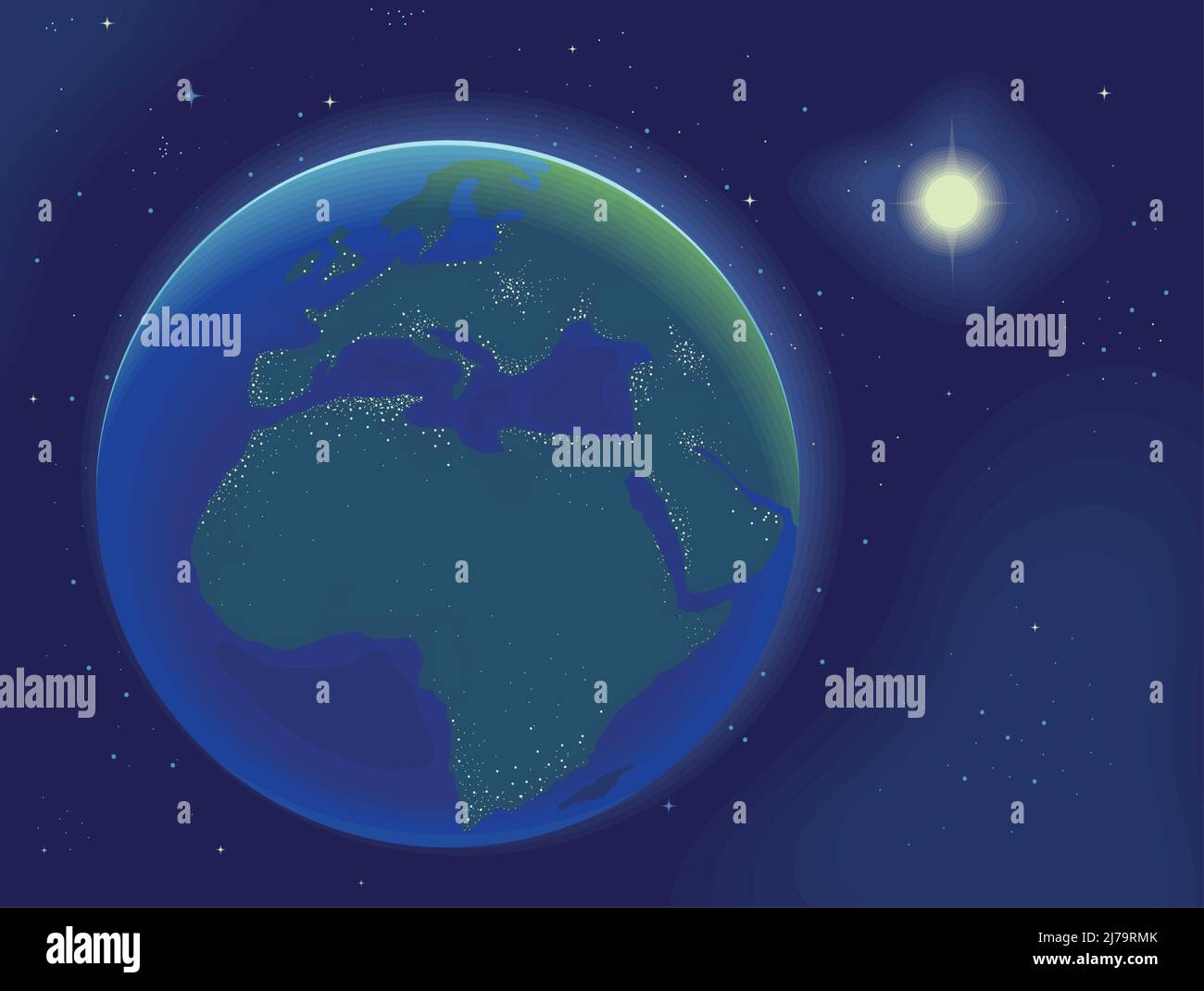 earth space sun Stock Vector Image & Art - Alamy