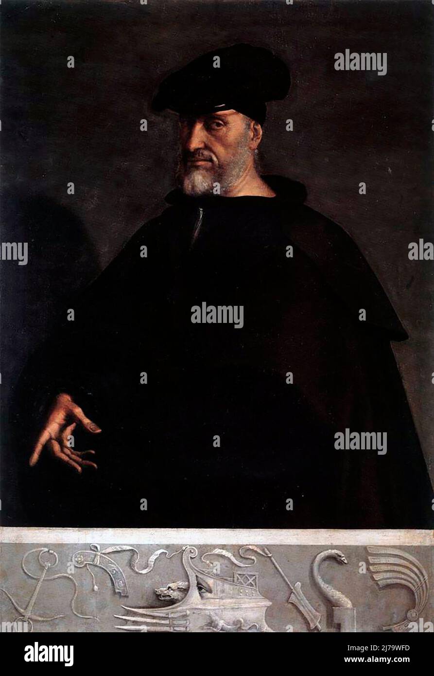Portrait of Andrea Doria - Sebastiano del Piombo, circa 1526 Stock Photo