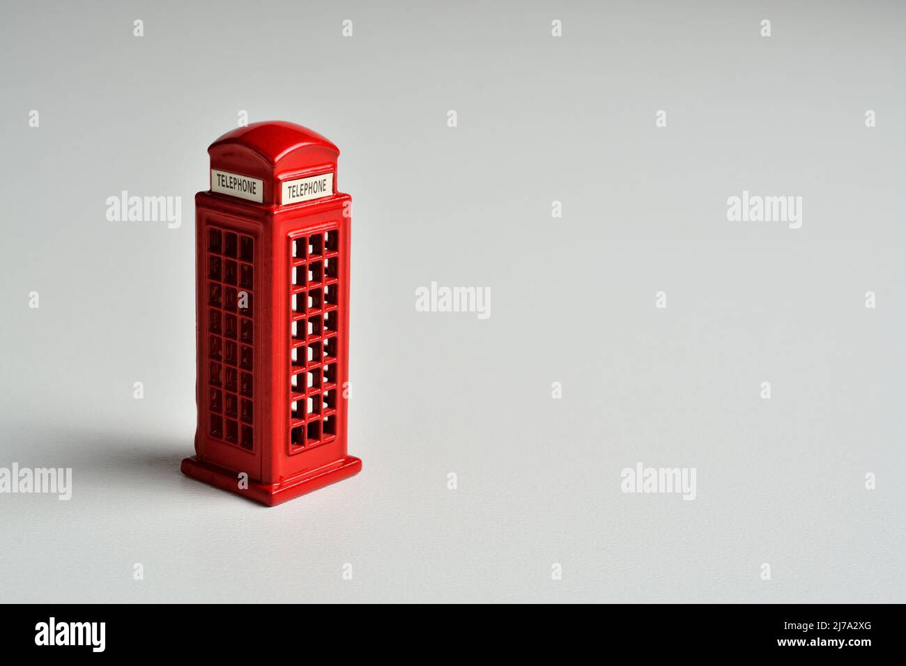 English red phone booth isolated on white. Stock Photo