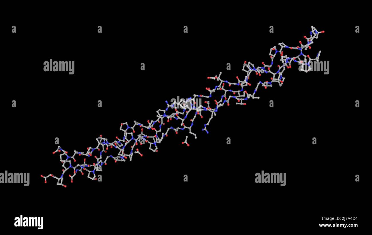 Collagen protein molecule, illustration Stock Photo