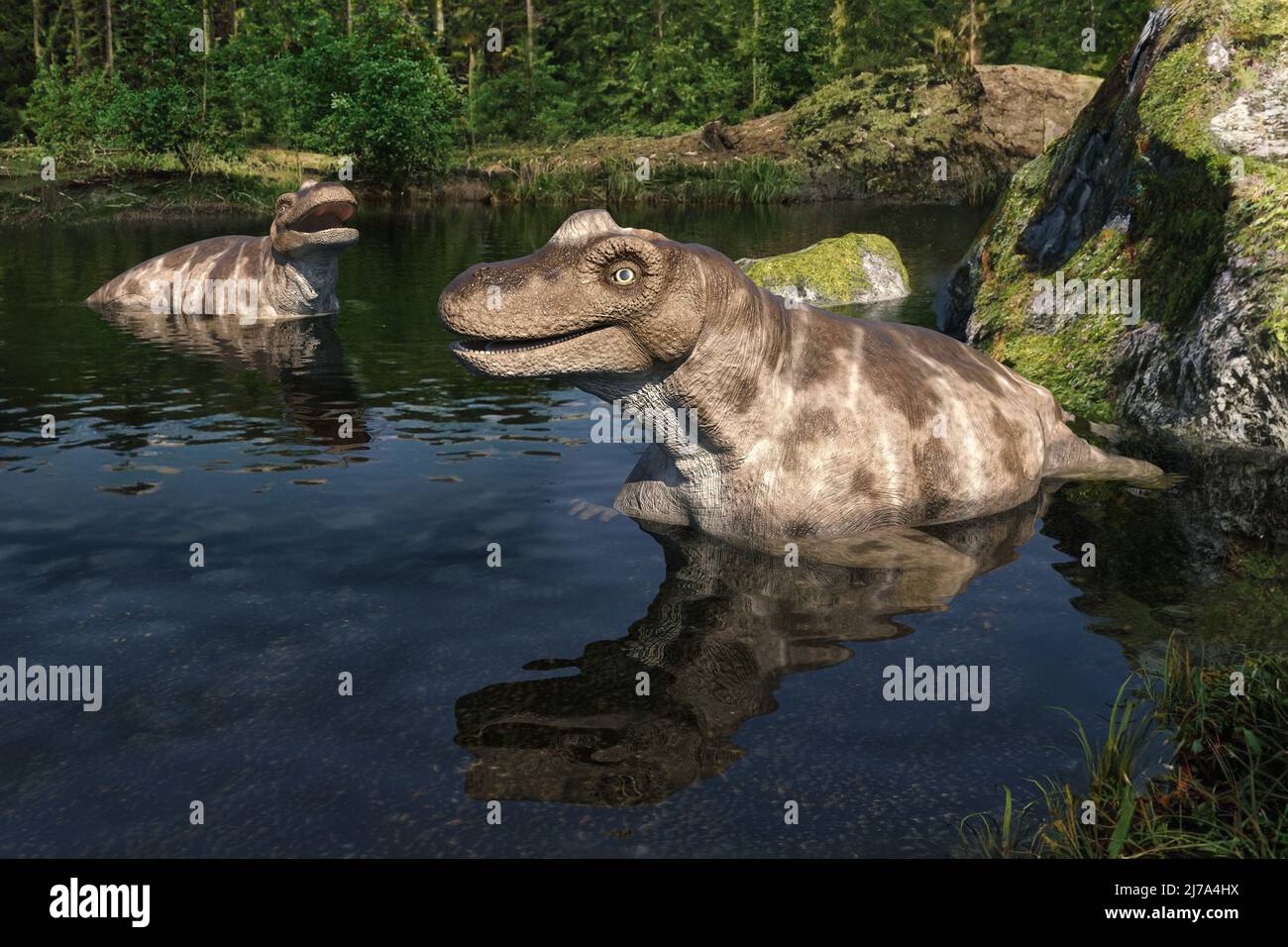 Keratocephalus dinosaur, illustration Stock Photo