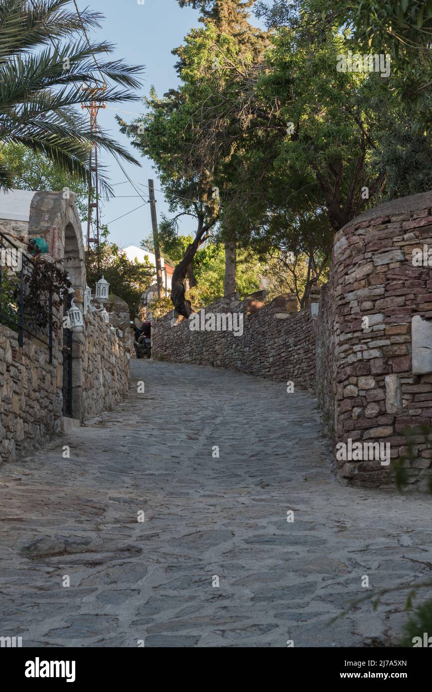 Street in Eski Datça, Turkey Stock Photo