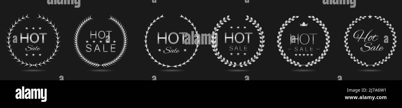 Hot sale silver laurel wreath label set Stock Vector Image & Art - Alamy