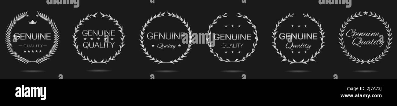 Genuine quality silver laurel wreath label set Stock Vector Image & Art ...