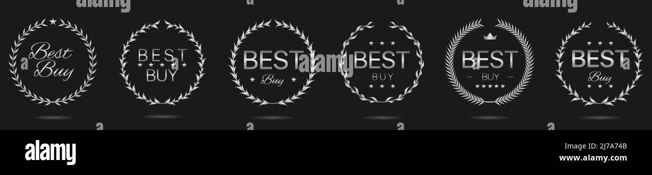 Best buy silver laurel wreath label set Stock Vector Image & Art - Alamy