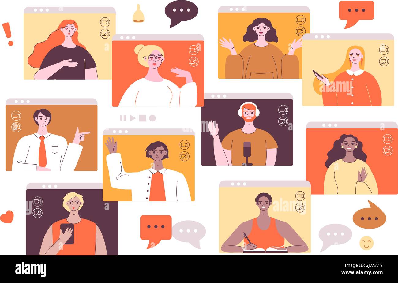 Virtual discussion Stock Vector Images - Alamy