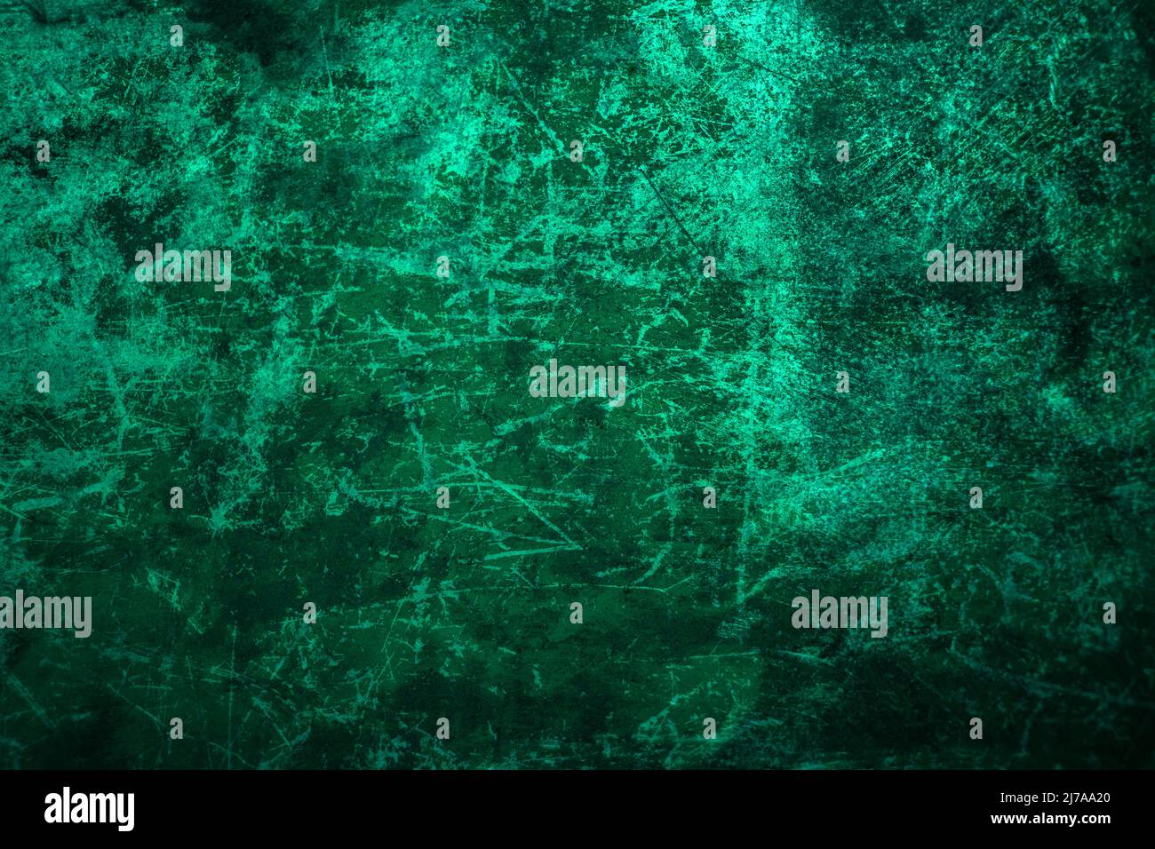 abstract scratched green painted textured surface Stock Photo