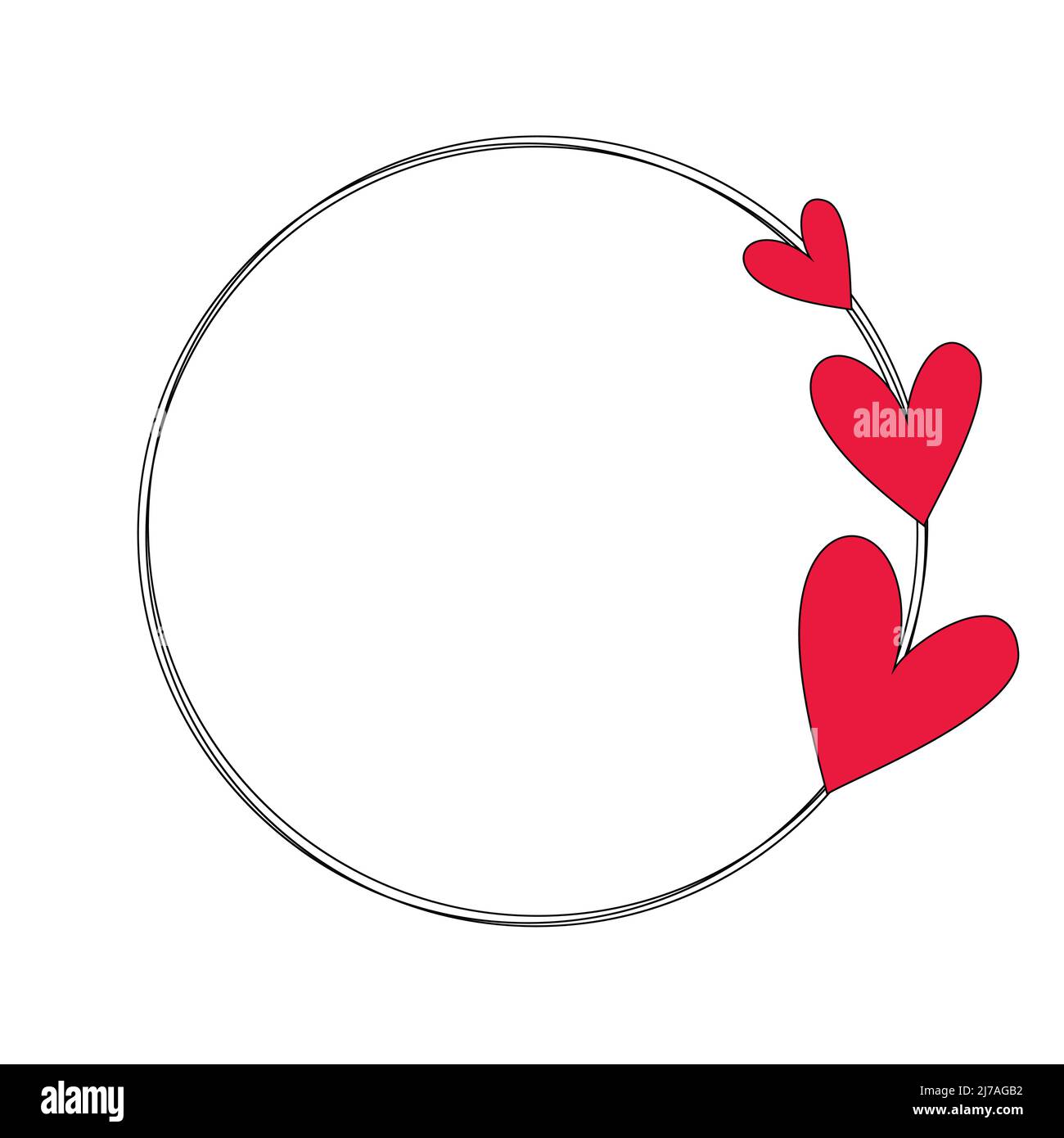 Heart frame vector illustration isolated on white background. Decorative  heart round frame design Stock Vector Image & Art - Alamy
