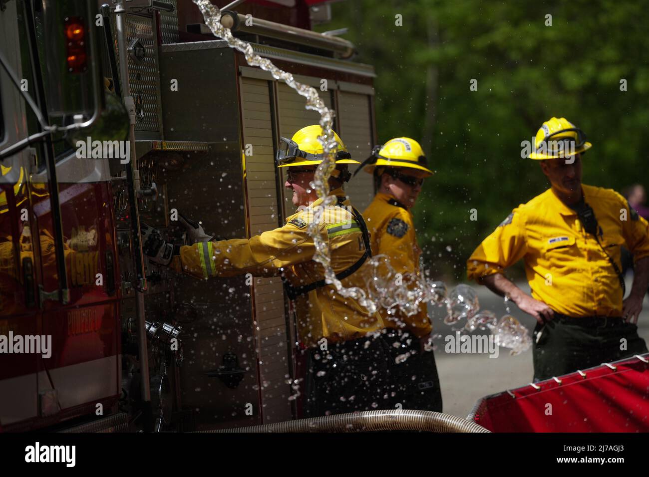 Firefighters from Halfmoon Bay participate in wildland firefighting training organized by the