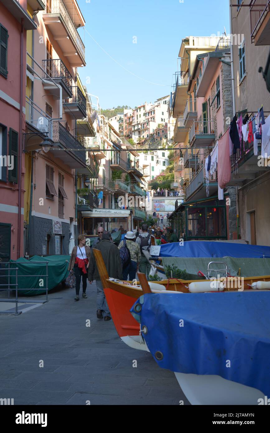 Manarola one of the five villages of the five land in Liguria Italy in
