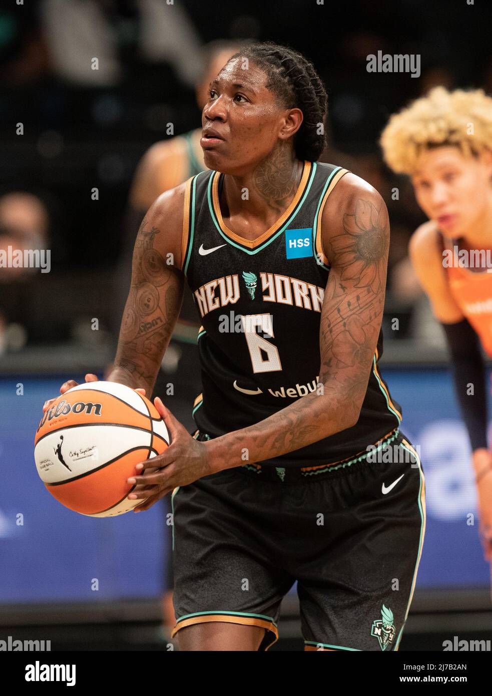 Natasha Howard (6 New York Liberty) free throw during the Womens