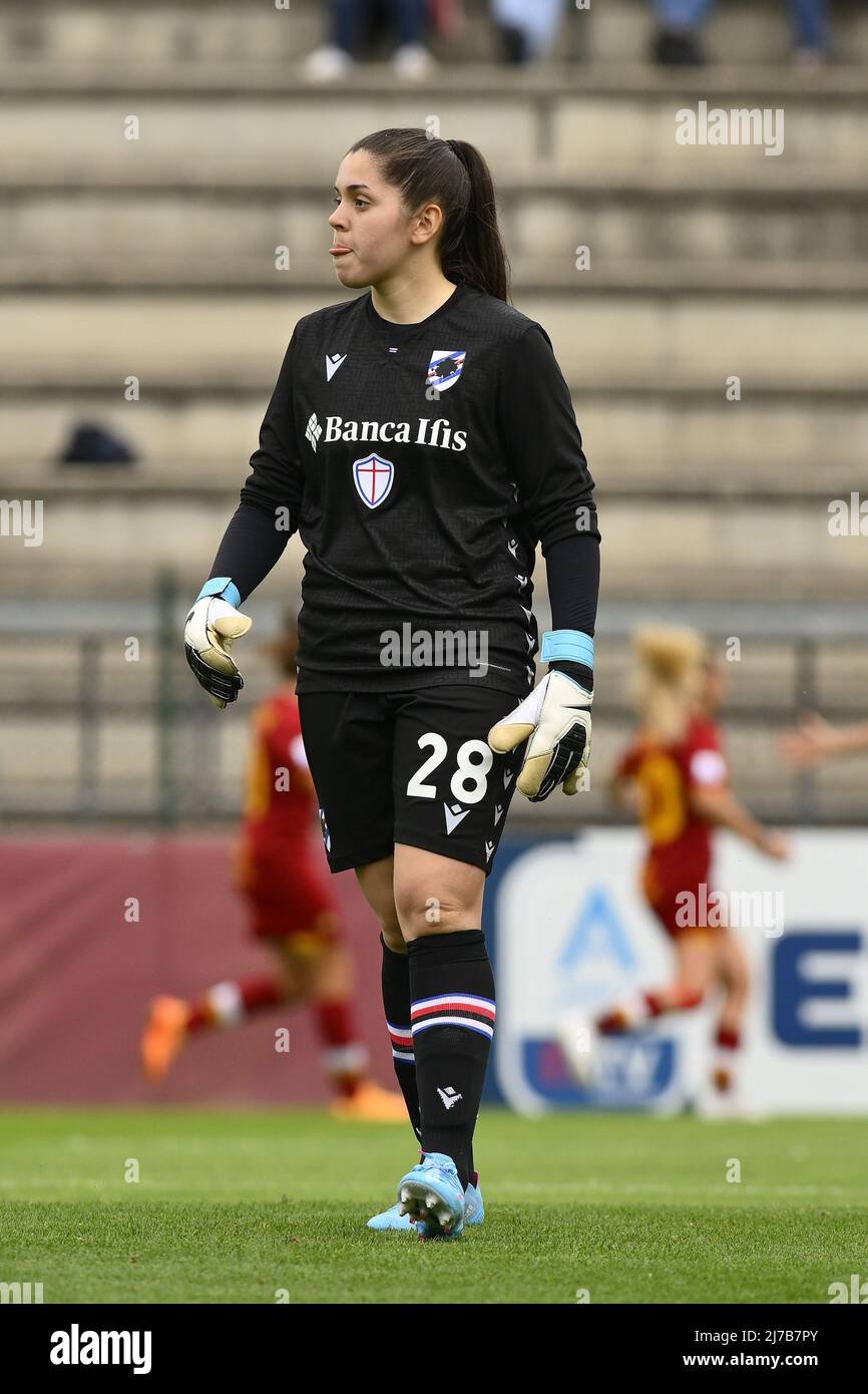 Isabel Rocio Ortiz of U.C Sampdoria during the 21th day of the Serie A Championship between A.S. Roma Women and U.C. Sampdoria at the stadio Tre Fontane on 7th of May, 2022 in Rome, Italy. Stock Photo