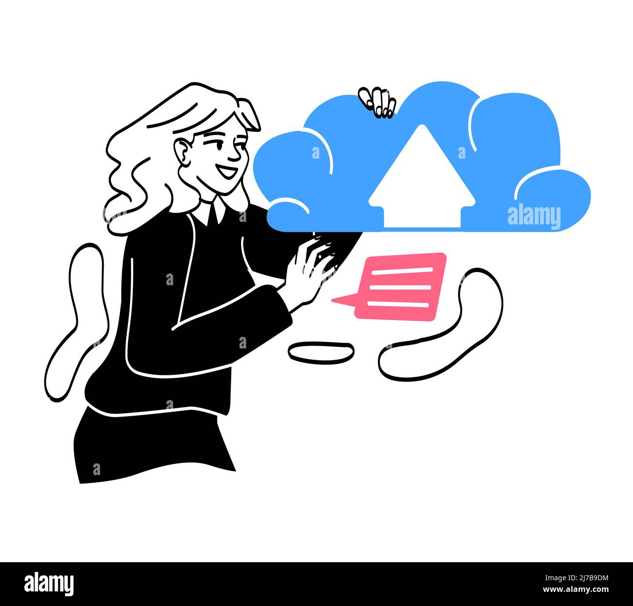 People with big items Stock Vector