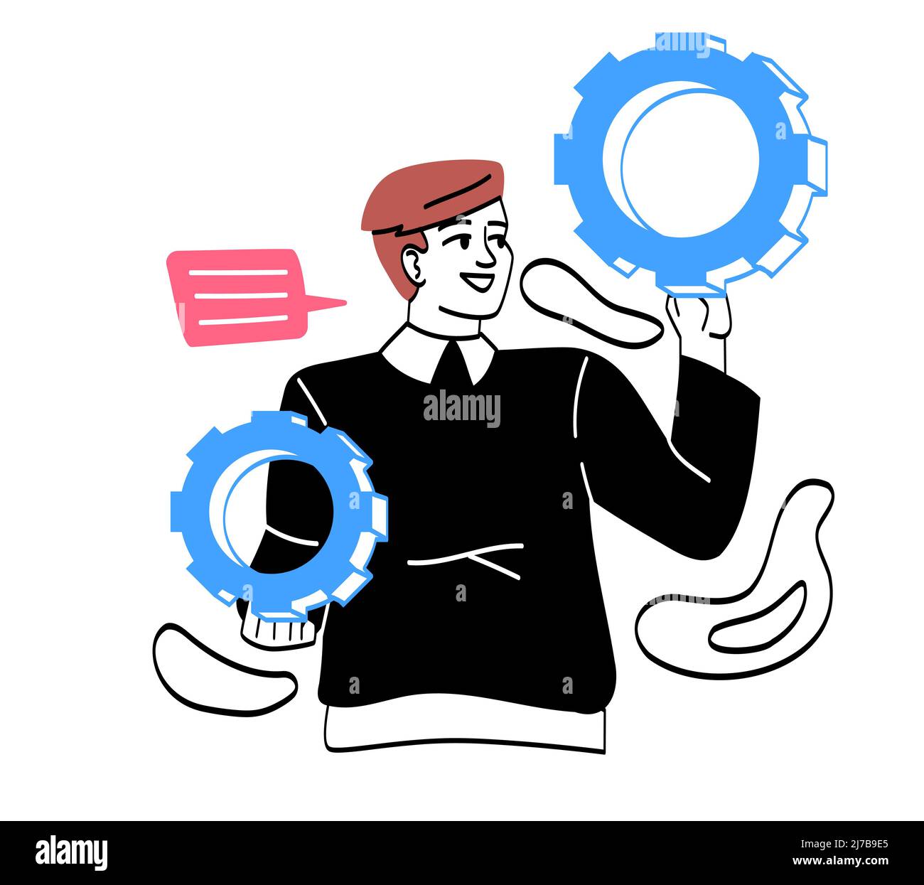People with big items Stock Vector