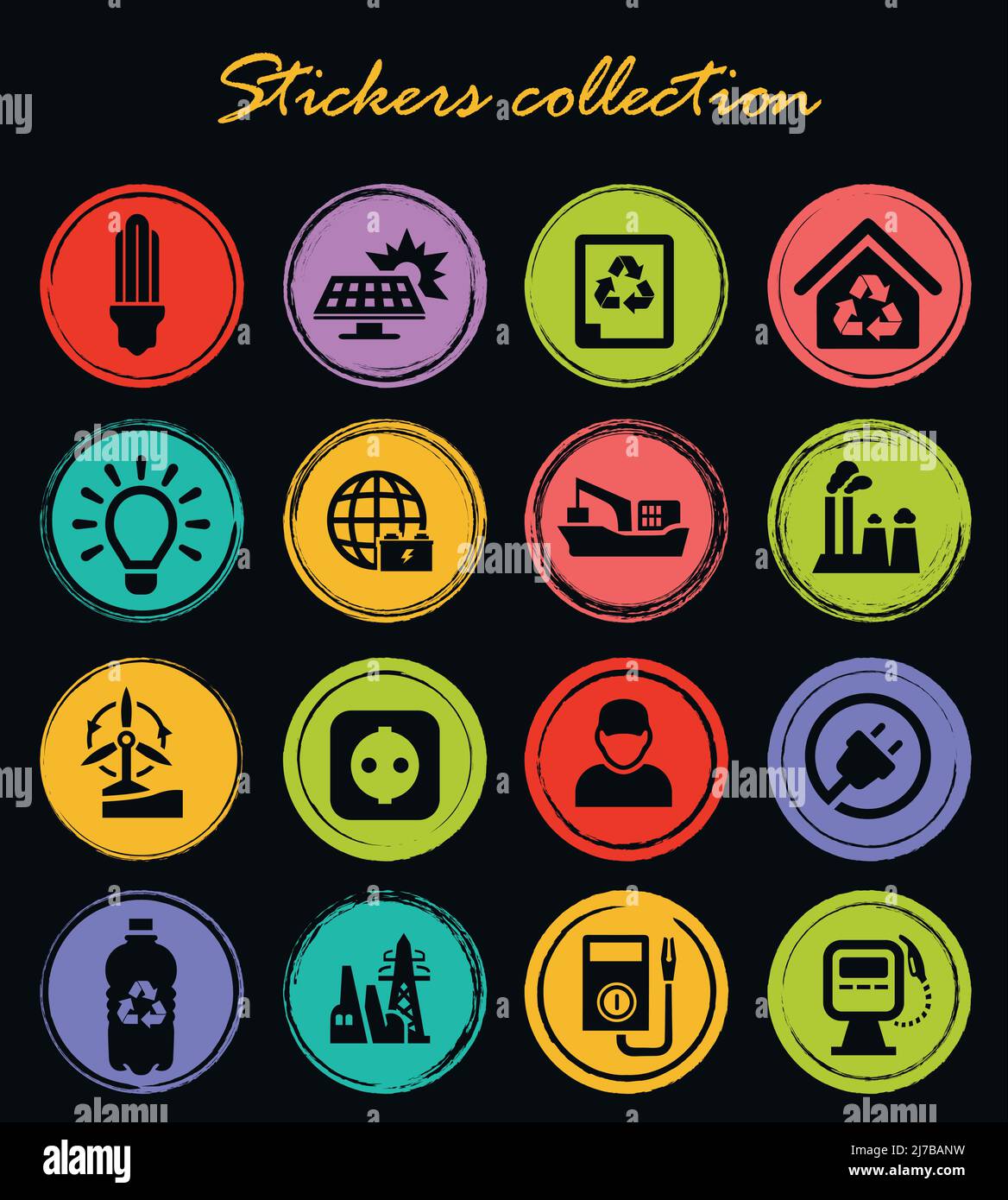 Alternative energy icons set for web sites and user interface Stock ...