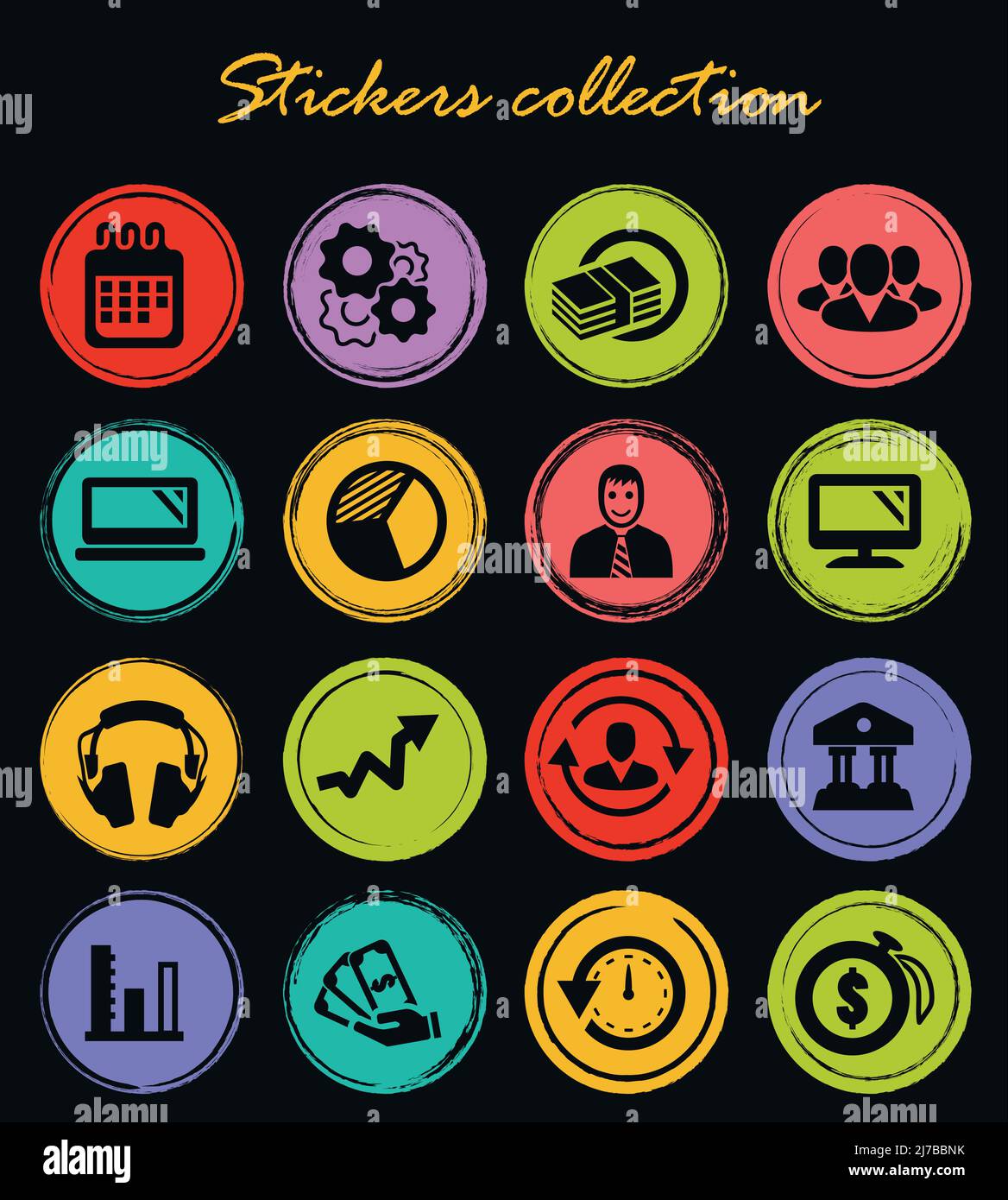 Business management and human resources vector icons for user interface design Stock Vector
