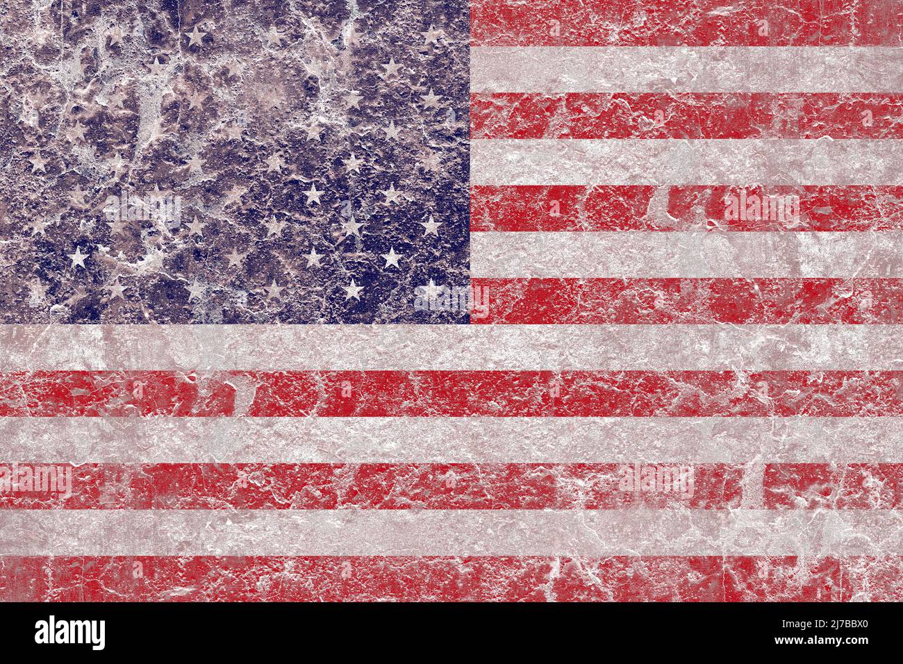 United states flag painted on a damaged old concrete wall surface Stock ...