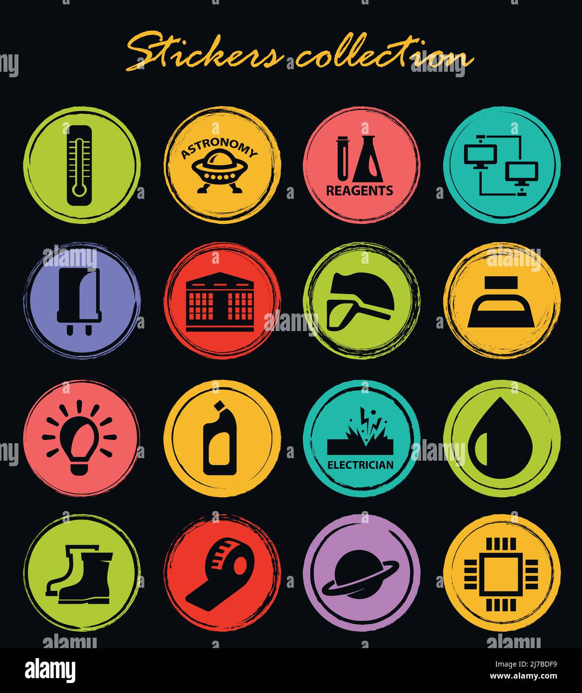 Courses school vector icons for user interface design Stock Vector ...